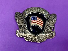 Patriotic America – Two Bald Eagles, United States Flag Cutout Belt Buckle