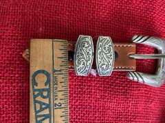 Lucchese Classics Belt Buckle 4 piece set western engraved SHIPS FOR FREE