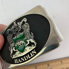 Handlin Family Crest Belt Buckle Anacortes Brass Works