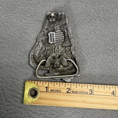 Union Pacific Belt Buckle Pewter Challenger X3985 Steam Train USA