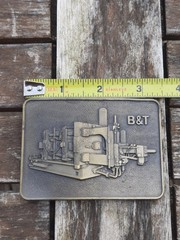 Vtg B&T Rectangular Belt Buckle Brass Stamp Cold Chamber Die Casting Machine