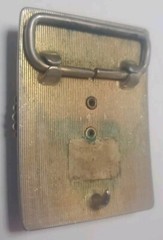 vintage BELT BUCKLE Siver/black/gold Tone Multicolor Center stone 1 Prong Missin