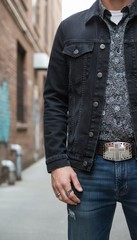 Men Women Silver Metal Rocker Gothic Fashion Buckle Cross Ranch Rodeo Outdoor