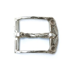 German silver belt buckle Asters, pin type Classic Petrykivka flower belt buckle