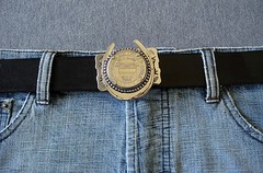 Suicide Table 2001 One Dollar Gaming Token Horseshoe Belt Buckle