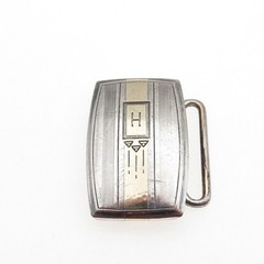 HICKOK 925 Sterling Silver 10K Gold Inlay Vintage Letter H Initial Belt Buckle
