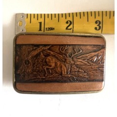 Century Canada Brown Leather Belt Buckle – Deer/Buck Vintage Tooled Stamped