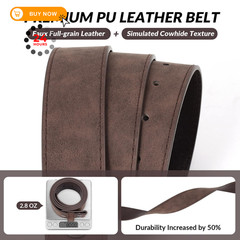 SANSTHS Cowboy Belts for Men Women 35&Prime;-38&Prime; Waist Adjustable, Pu Coffee/Horse