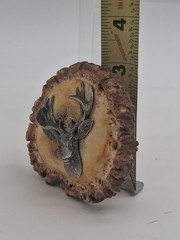 Vintage Handcrafted Elk Antler Burr Belt Buckle Buck