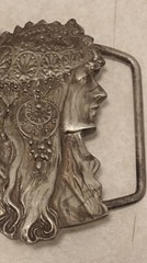 Vintage Indian Woman Girl Head Belt Buckle By Wyoming Studio Art Works