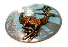✖ HQ WESTERN WHITE TAIL DEER Cowboy Rodeo Style Belt Buckle Heritage USA