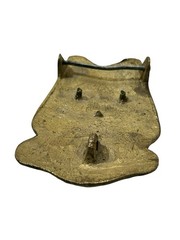 Vintage Lion Head Belt Buckle Brass Very Old Heavy Duty