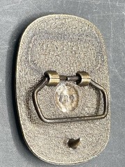 Vintage Coors Banquet Beer Brass & Leather Belt Buckle