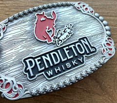 Belt Buckle Pendleton Whisky Let’er Buck Montana Silversmiths Limited Edition 4&Prime;