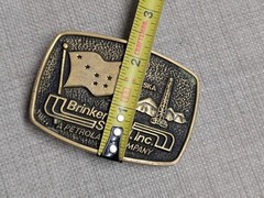 vintage 1970s belt buckle ALASKA well drilling OIL FIELD brinkerhoff BRASS