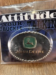 Licensed John Deere Logo Montana Silversmiths Western Belt Buckle