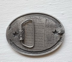 Georgia Oval Belt Buckle 2003 Brass Pewter Made in USA