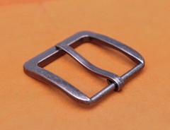 46mm Retro Silver Two-Tone Heavy Square Wide Single Prong Pin Clips Belt Buckle