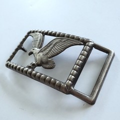 Vintage Eagle Belt Buckle Silvertone Embossed Country Western Rodeo Biker Retro