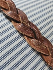 Tory Brown Bridle Leather / Spur Equestrian Brass Buckle Sz 38 – Braided Leather