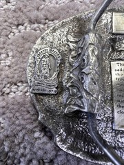 Vintage Arroyo Grande American Cowboy Belt Buckle Mens Silver Western 80s