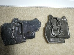 Lot of 2 Vintage 1970s Brass Tractor Trailer Truck Belt Buckles 2 3/4&Prime; Wide
