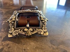 LARGE James Reid artist MVR Sterling Silver .925 18k Gold Ruby Belt buckle set✅