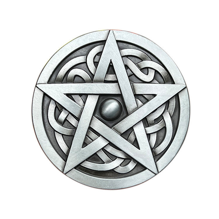 Zinc alloy belt buckle retro Western denim Celtic five pointed star belt buckle