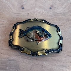 Vintage Bluegill Belt Buckle Fish Fisherman Fishing Panfish Outdoor 1970s