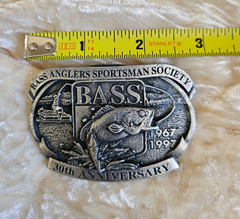 Bass Anglers Sportsman Society Vintage Belt Buckle Made In USA 30 Anniversary