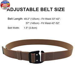 Tactical Stretch Belt for Men, 1.5&Prime; Military Work Rigger Elastic Nylon Hiking..
