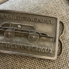 80S FIRE DEPARTMENT FIREFIGHTER TRUCK ENGINE BELT BUCKLE mystic Connecticut