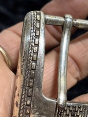 Vintage Nice 1993 Western Textured Engraved Pattern Cowboy Belt Buckle Set
