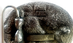 Alaska Moose Belt Buckle Silver-Tone Metal for 2&Prime; Belt 3.25&Prime; Long 1992