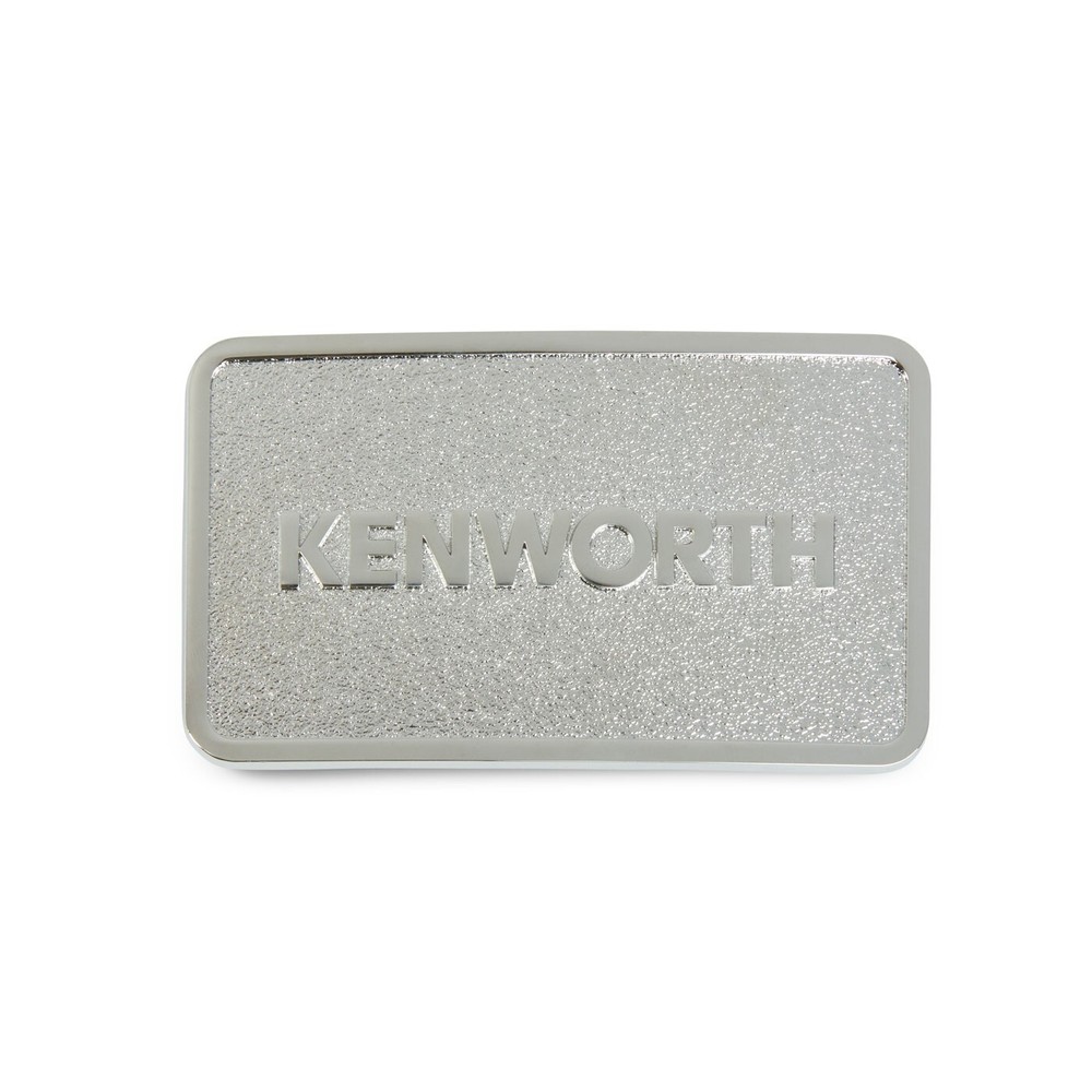 Kenworth Trucks Etched Nickel Wordmark 3.5&Prime; x 2&Prime; Belt Buckle