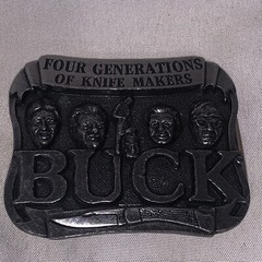Vintage Belt Buckle Buck Knife Four Gen. of Knife Makers Smokey Mountain/u5a