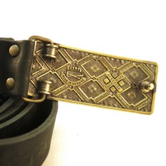 Handmade brass belt buckle « Krayka », Ukrainian ornamental buckle, woven buckle