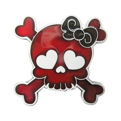 Red Punk Rock Tattoo Skull Girl Metal Fashion Belt Buckle