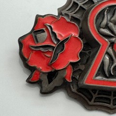 Heavy Metal Buckles Spider Keyhole Rose Belt Buckle