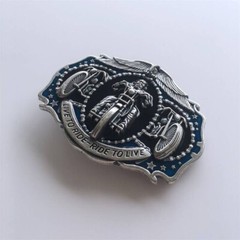 Western Men‘s Zinc alloy Leather Belt Buckle Plated Biker Rider shape Pattern