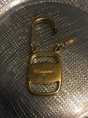 Authentic Salvatore Ferragamo Keychain Gold Tone. Made In Italy.
