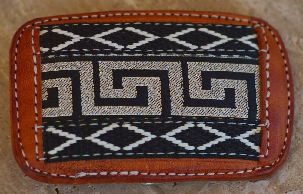BELT BUCKLE Leather Cowboy Aztec Style High Quality Handcrafted in Mexico