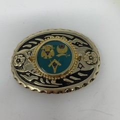 Vintage Masonic Shriner Freemason Belt Buckle 32nd Degree Symbolic