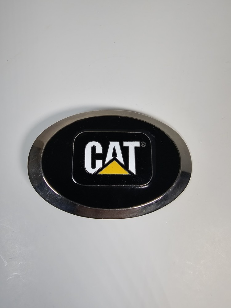 Vintage CAT CATERPILLAR Belt Buckle Tractor CHROME Big Diesel