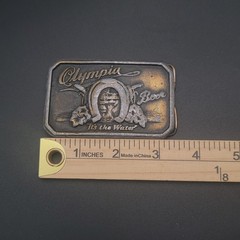 Bergamont Brass Olympia Beer Horseshoe Advertisement Belt Buckle Limited Edition