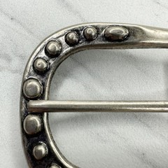 Studded Silver Tone Simple Basic Belt Buckle