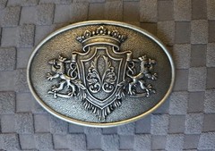 Nocona Belt Co. Mens Royal Crest With Lions Oval Belt Buckle