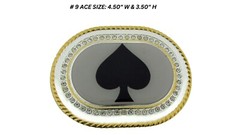 Ace of Spade Lucky Las Vegas Casino Bling Iced Style Gold Metal New Belt Buckle