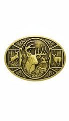 Men Women Gold Metal Belt Buckle Deer Nature Hunter Western Fashion Oval Unisex