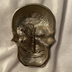 Skull Belt Buckle Lot (2) Silver Bling Rhinestone Punk Horror Gothic Pirate